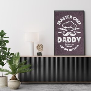 Fathers Day Poster, BBQ, Grilling, Master Chef Dad Digital Art