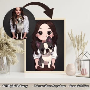 Custom Digital Art Portrait - Personalized Cartoon Drawing with Your Dog - Digital Illustration - 12-Hour Delivery - Unique Gift Idea