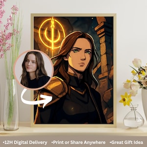 Custom Fantasy Hero Portrait: Personalized Digital Art (Digital Download