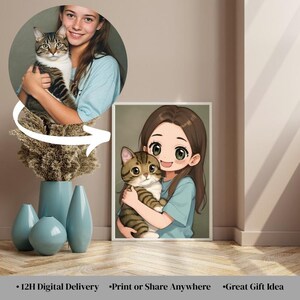 Custom Digital Art Portrait - Personalized Cartoon Drawing with Your Pet - Digital Illustration - Unique Gift Idea - 12-Hour Delivery