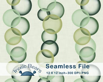 Grüne Blasen Minimalistische geometrische Kreise (Seamless Pattern 300 DPI PNG Download) für moderne Wohnkultur und Kunsthandwerk