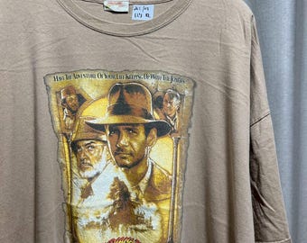 Vintage 00s Indiana Jones Film T-Shirt Größe XXL RL03