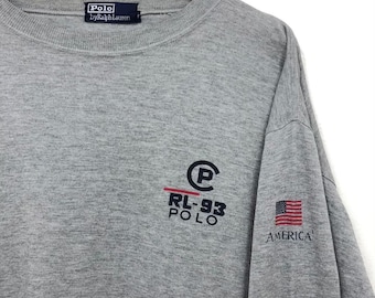 Vintage Polo Ralph Lauren CPRL 93 America Cup A3 shirt size L wts01
