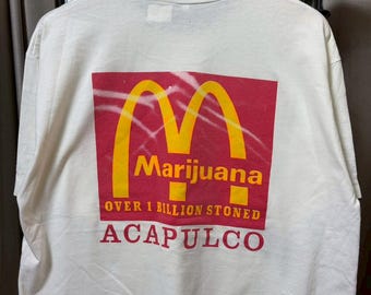 Vintage 90s Marijuana Over 1 Billion Stoned Weed Stoner shirt size L  rl06