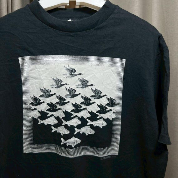 Vintage 90s MC Escher Sky & Water Shirt Size L RL03 - Etsy Israel