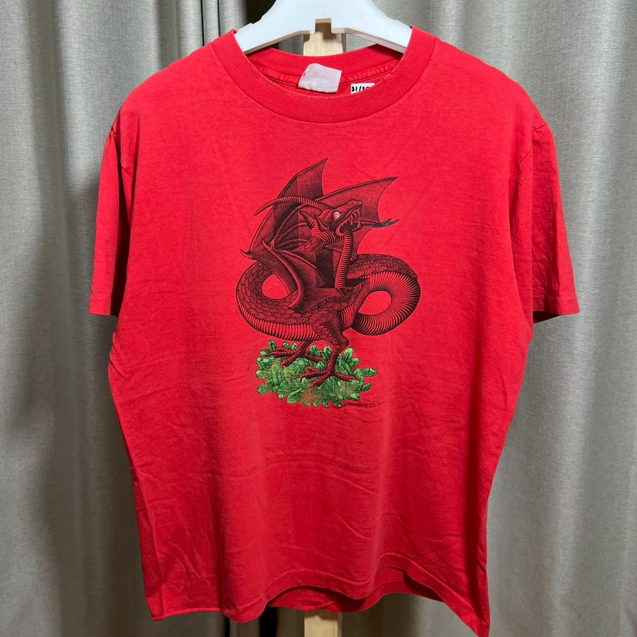 Vintage 80s MC Escher Dragon Art Shirt Size M RL02 - Etsy