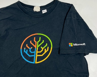 Rare!!! Vintage MICROSOFT OFFICE 2000 Made in Usa T-shirt White