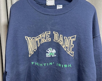 Suéter irlandés vintage de Notre Dame, talla L ts02