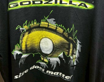 Vintage 1998s Godzilla Size Does Matter Movie Shirt Size L RL03
