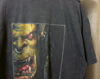 Vintage 00s WarCraft Reign of Chaos Blizzard Shirt size XL rl07