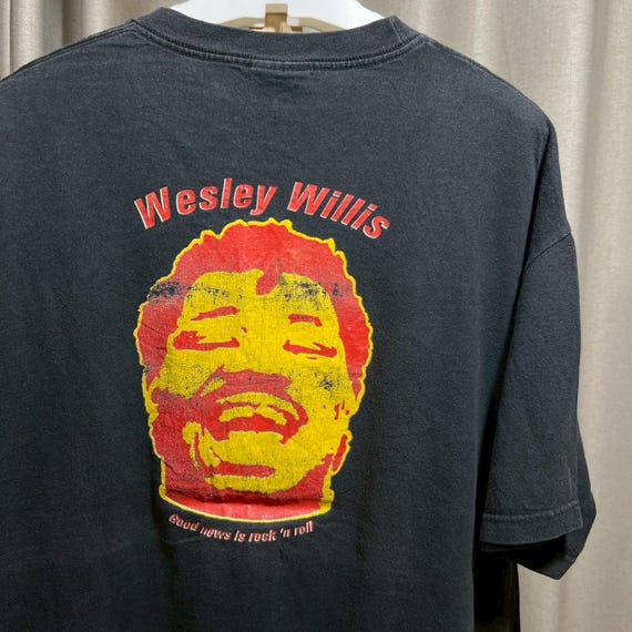 ヴィンテージ　90s USA ワイルドワイルドウエスト　ウィルスミス　Tシャツ Vintage 90s Wesley Willis Good News is Rock 'n Roll Shirt Size XL