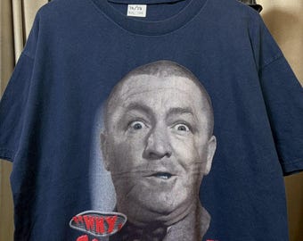 Vintage 00s Three Stooges Why Soitenly shirt size XL rl06