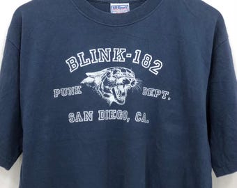 Vintage 00's Blink 182 Punk Dept. San Diego Ca shirt size L wts01
