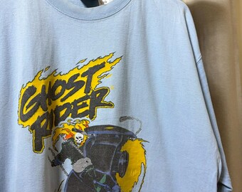 Vintage Johnny Blaze Ghost Rider shirt hip hop y2k  shirt size XL-XXL rl07