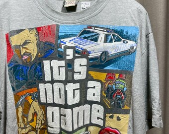 Camiseta vintage de los años 2000 "No es un juego, el tiempo es dinero", talla L RL03