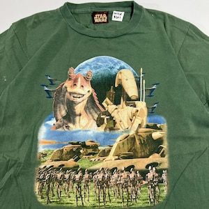Vintage 1990s Star Wars Episode 1 Naboo Promo Jar Jar Binks Shirt size M  RL01
