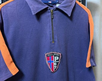 Vintage 90s Polo Sport Ralph Lauren polos half zip Shirt size L wts02