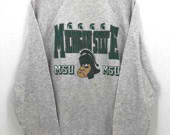 Vintage 90s Michigan State Spartans sweater size L wsw01