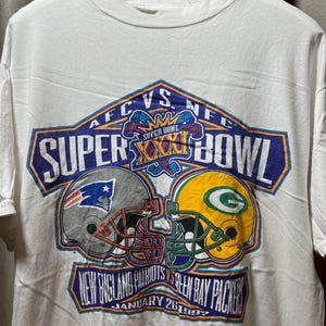 Vintage 90s New England Patriots Vs Green Bay Packers Super Bowl