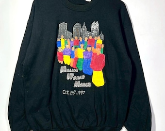Vintage 1997 Million Woman March Graphic T Shirt / Vintage T Shirt