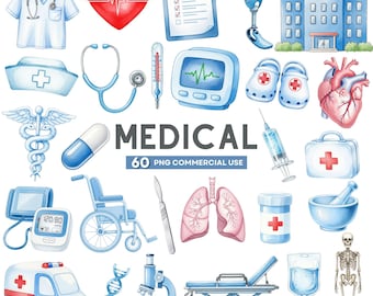 Blaue Medizinische Clipart, Krankenschwester Clipart, Arzt Clipart, Aquarell PNG Medizin, Clipart Krankenhaus, Clipart Apotheke, Stethoskop Illustration