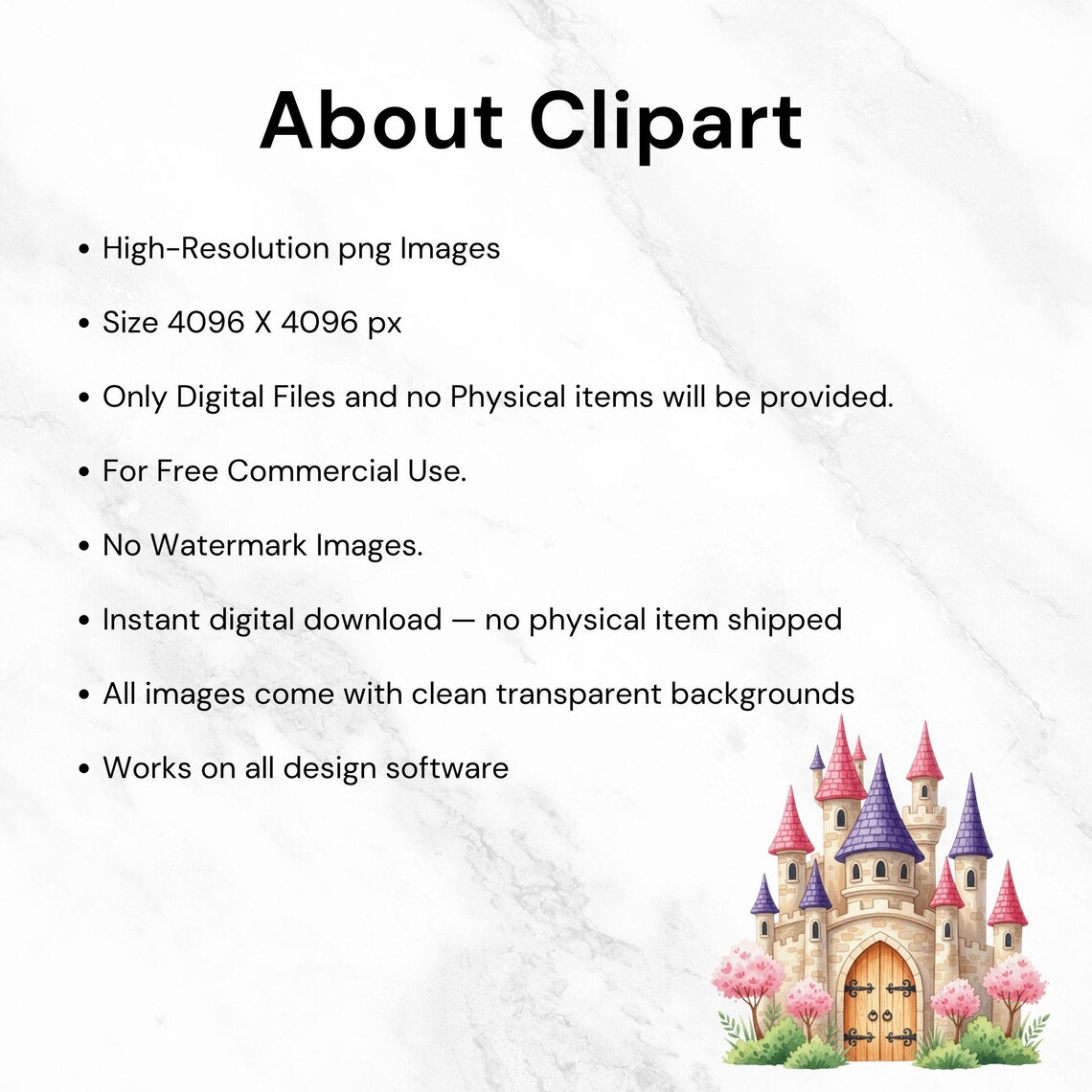 Fairytale Castle Clipart, Princess Castle PNG, Watercolor Castle ...