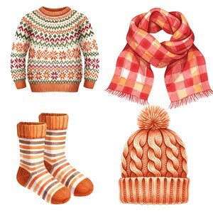 Autumn Scene Clipart bundle with watercolor pumpkins, cozy fall leaves, and seasonal decorations on white background.