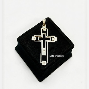Crucifix Cross Pendant Silver Greek Key Unisex Cross. Ancient Greek Birthday Gift For Her  Greek Key Design Byzantine Cross Pendant