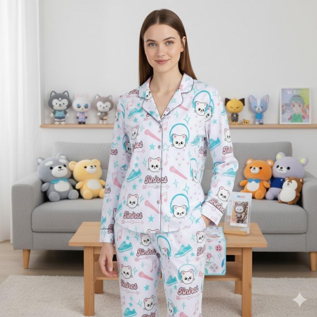 Skzcode Pajamas Straykids Jiniret — Hyunjin Skzoo Inspired Kpop Group Pajamas, Kpop ...