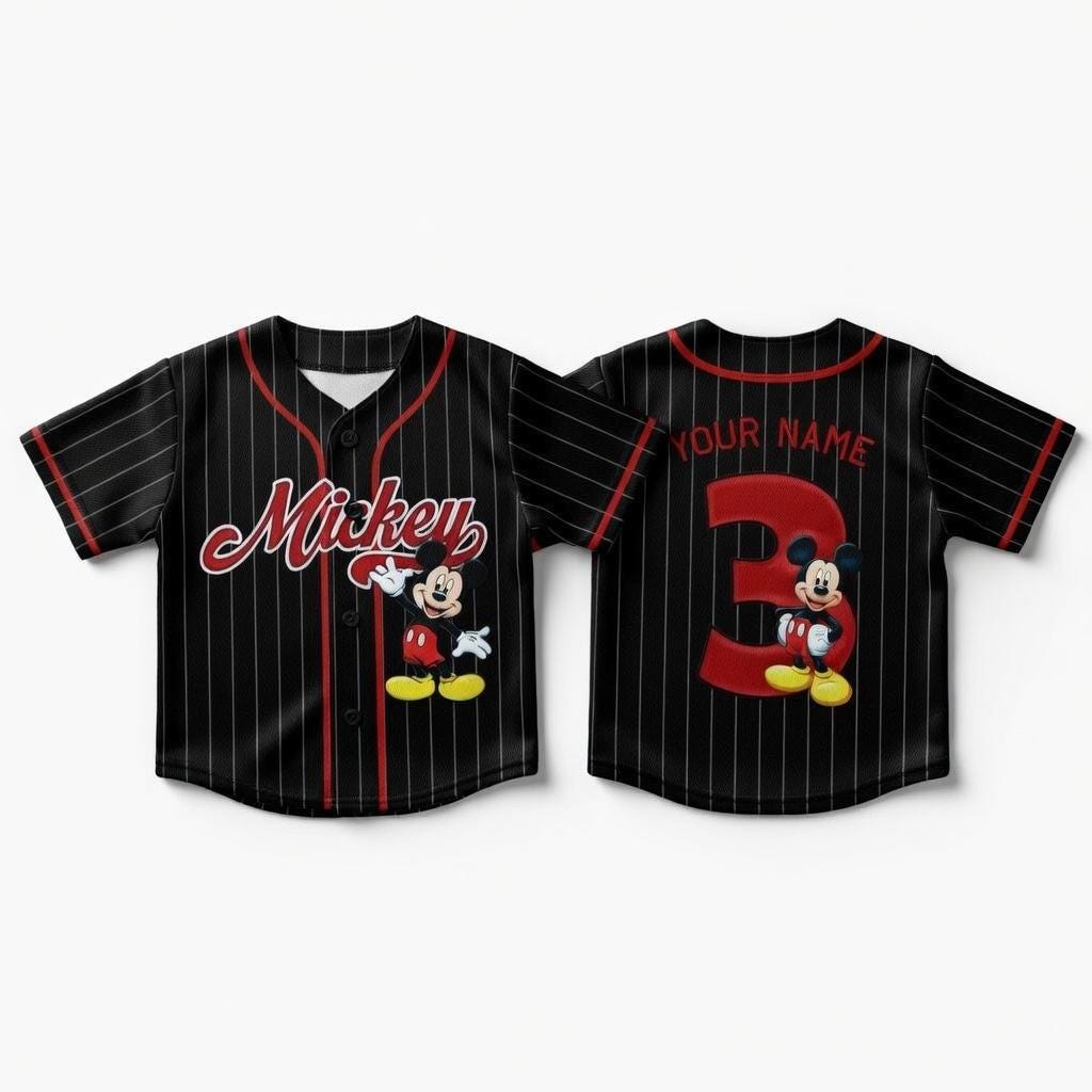 Discover Custom Mickey Baseball Jersey  Personalized with Name and Number, Disney Birthday, Mickey And Friends Jersey, Disney Birth, Matching Family