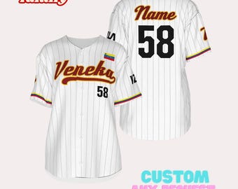 Camiseta de béisbol de Venezuela personalizada, camiseta de Venezuela, camiseta de béisbol, Venezuela Libre, familia a juego