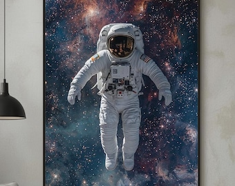 Astronaut Space | Minimalist Portrait Printable Wall Art | Digital Art Print | Home Decor | Instant Download