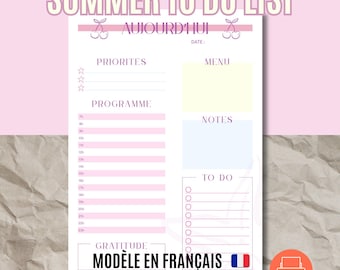 Printable daily planner, undated daily schedule, downloadable PDF digital diary, to-do list, priority tracking & gratitude