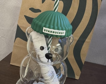 Exclusive Starbucks 2025 Bearista BEAR Glass Jar Cup w/Straw limited edition