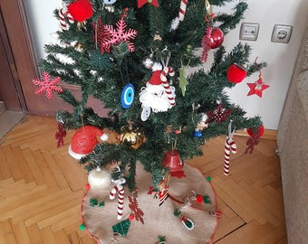 Handmade Christmas Tree Skirt – Farmhouse Boho Holiday Decor