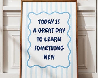Inspirational Quote Poster for Kids Room Wall Art for Classroom Motivational Preschool Printable Decor