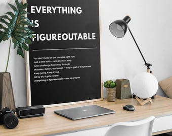 Everything is Figureoutable Wall Art Motivational Quote Poster Digital Download Inspirational Print Home Decor