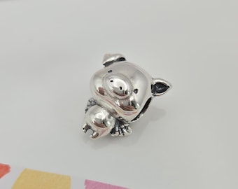 PANDORA パンドラ ALE 925 3点チャーム 革紐 豚 ブレスレット パンドラ ニューヨーク限定 チャームブレスレット シルバー925 ALE