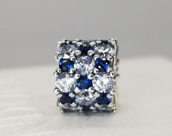 New Authentic Pandora Blue Charm Fit Bracelet Necklace Women Fashion Beads Silver Jewelry Accessories Christmas Gift