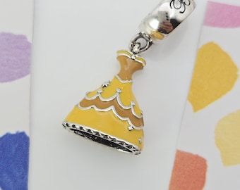 New Authentic Pandora Disney Belle dress Charm Fit Bracelet Necklace Women Fashion Beads Silver Jewelry Accessories Christmas Gift