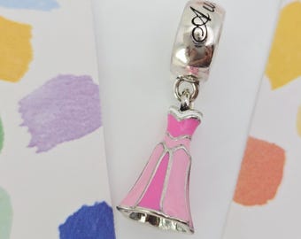 New Authentic Pandora Disney Aurora Dress Charm Fit Bracelet Necklace Women Fashion Beads Silver Jewelry Accessories Christmas Gift
