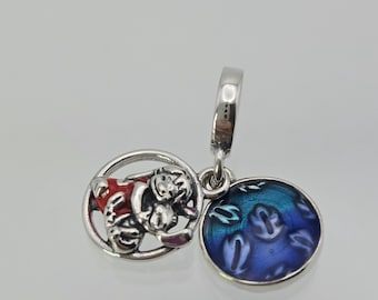 New Authentic Pandora Silver lilo stitch  Charm Fit Bracelet Necklace Women Fashion Beads Silver Jewelry  Gift