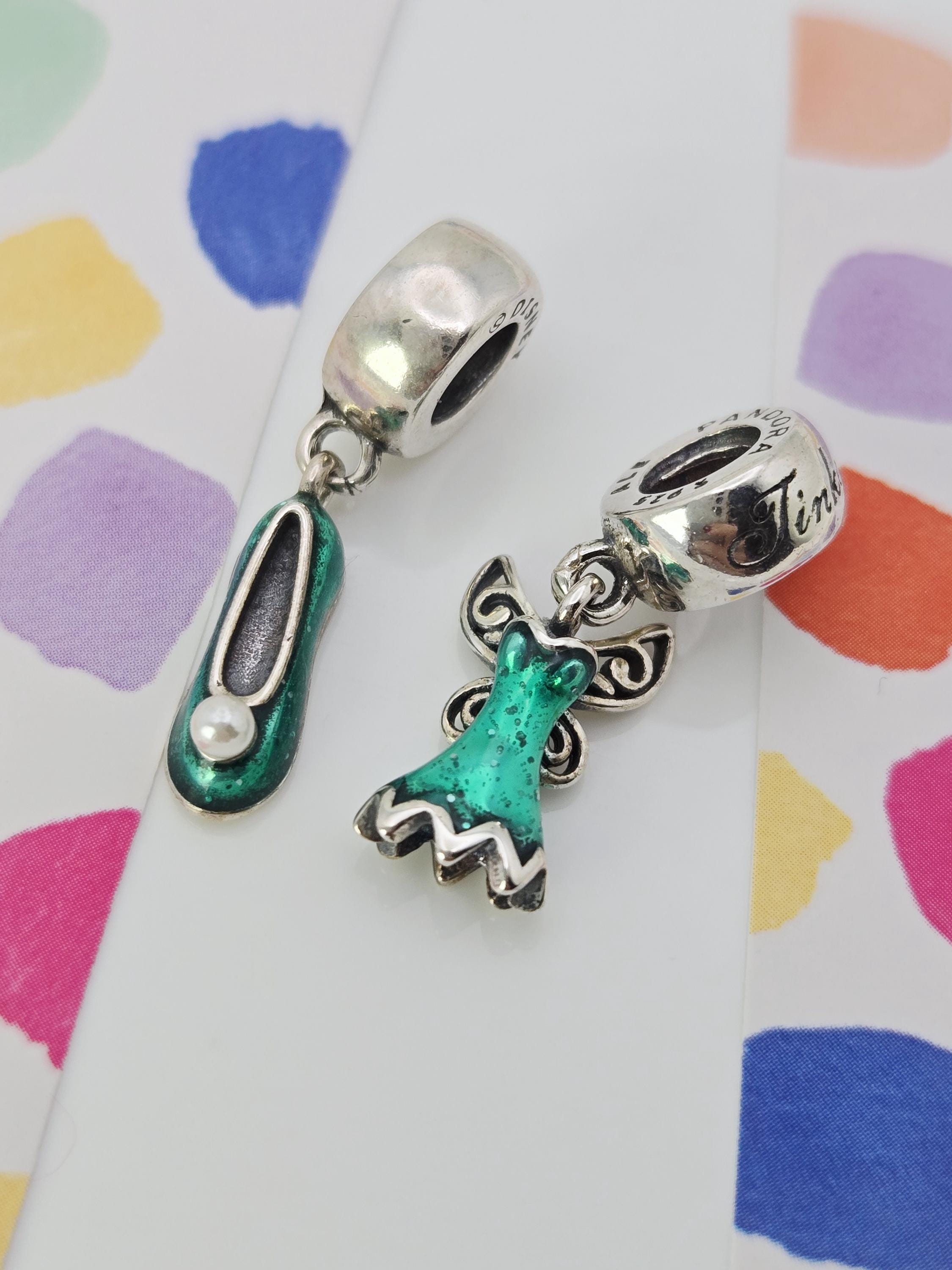 New Authentic Pandora Disney Tinkerbell Shoe and Dress Charm Fit