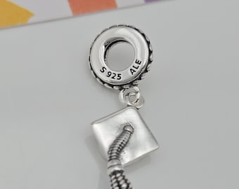 New Authentic Pandora Graduation hat ward works pays off Charm Fit Bracelet Necklace Women Fashion Beads Silver Jewelry Accessories