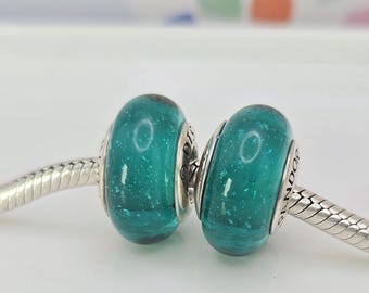 New Pandora Jasmine Disney Signature Murano Glass Charm for