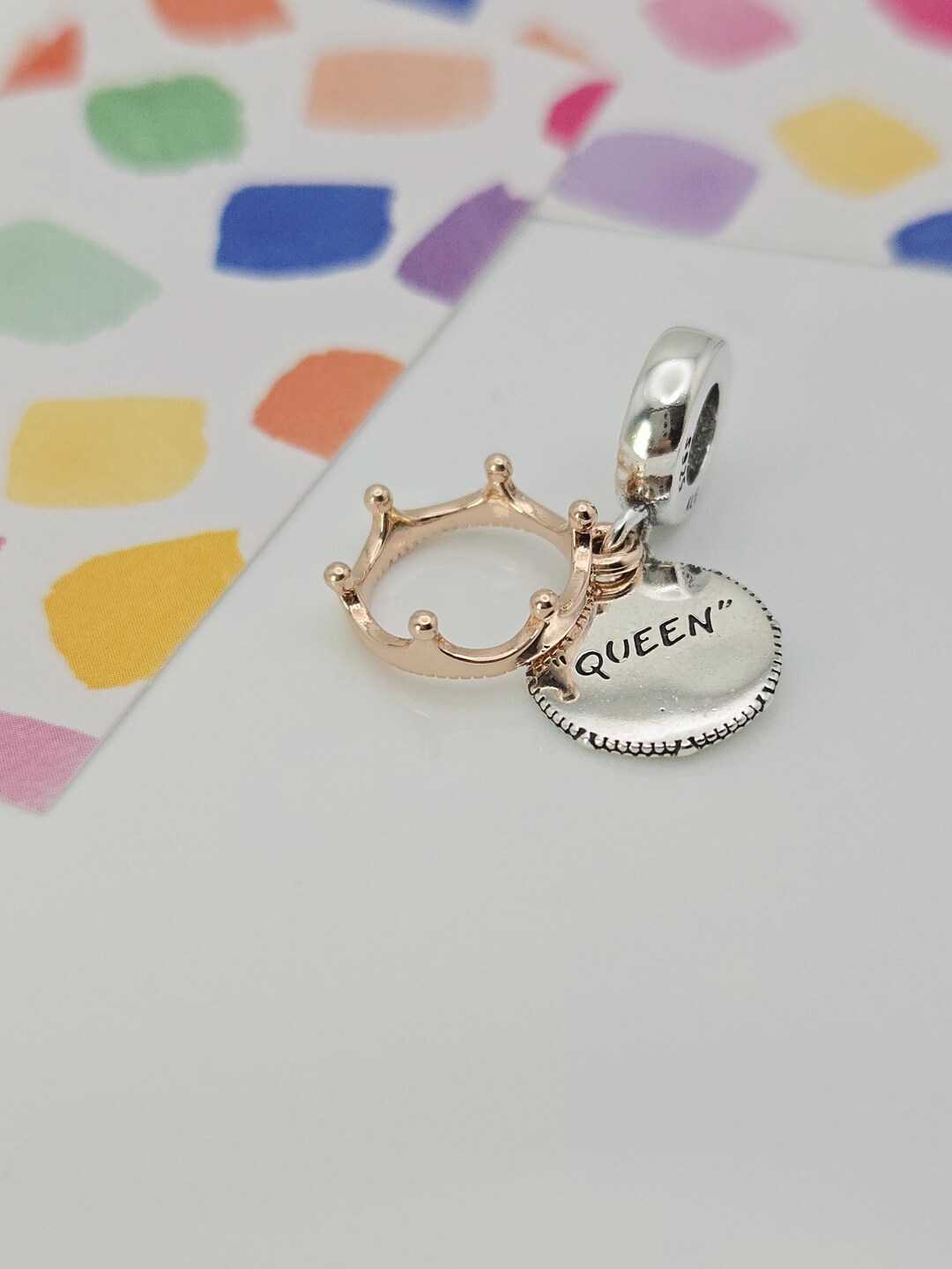 New Authentic Pandora Rose Gold Queen Dangle Charm Fit Bracelet ...