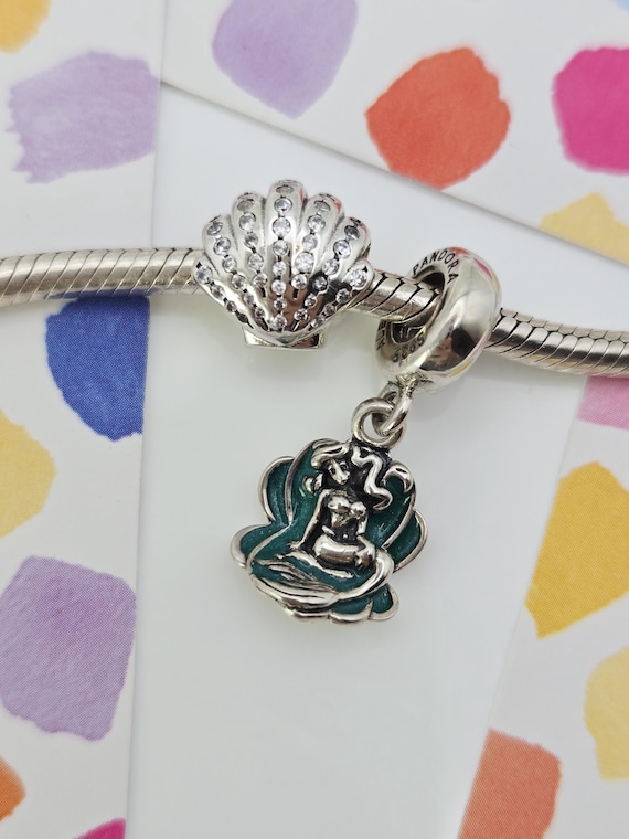 New Authentic Pandora Disney Ariel Mermaid Shell Charms Fit