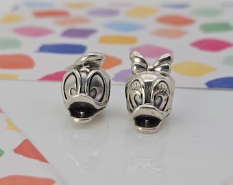 New Authentic Pandora Disney Donald and Daisy Duck Charm Fit Bracelet Necklace Women Fashion Beads Silver Jewelry Accessories Christmas Gift