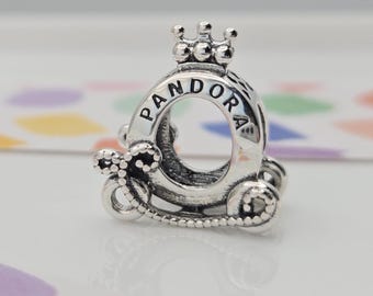 Nuevo y auténtico Charm Pandora Carriage Crown O, compatible con pulseras, collares y cuentas de moda para mujer, accesorios de joyería de plata, regalo de Navidad