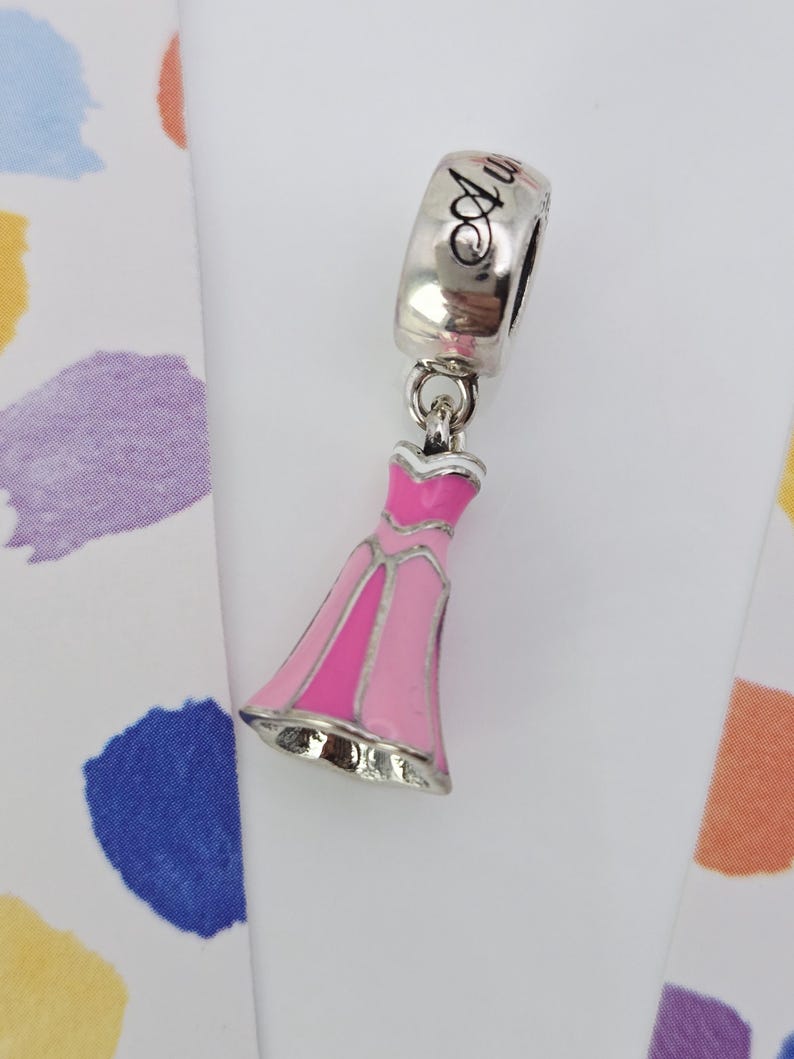 New Authentic Pandora Disney Aurora Dress Charm Fit Bracelet Necklace ...